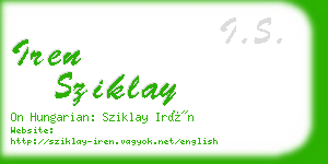 iren sziklay business card